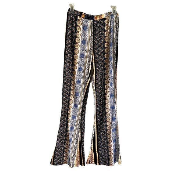 Floral Boho Print Flared Pants Small - Picture 4 of 8